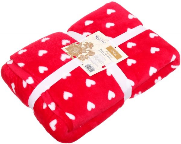 Плед Heart 160x200 см червоний із білим La Nuit 