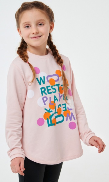 Джемпер для девочки Smil р.128 кремово-розовый 116556 