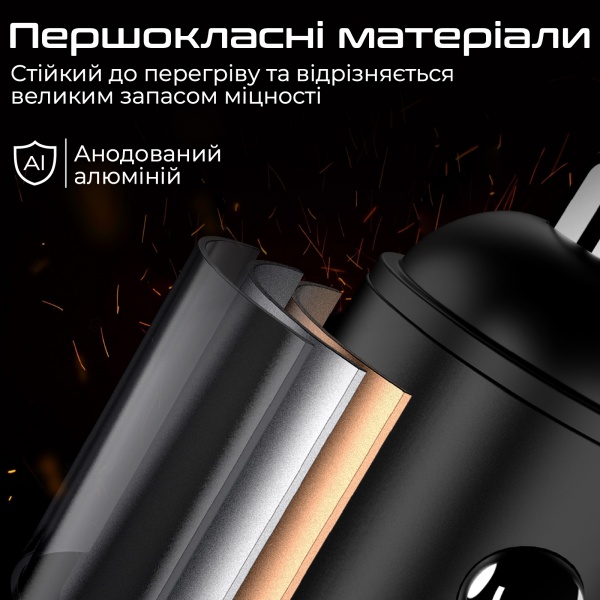 Автомобильное зарядное устройство Promate Bullet-PD40 W 2xUSB-C 