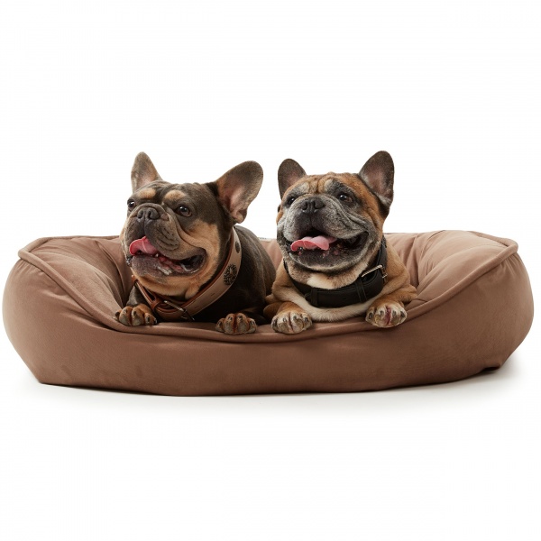 Лежак PETBED Velor Пончик L 90x75x20 см коричневый
