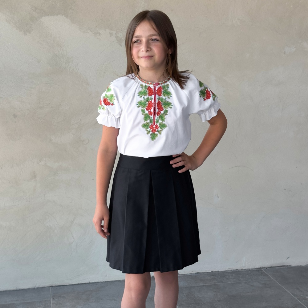 Вышиванка для девочек Эдельвика Калина р.122 белый 263-25/09