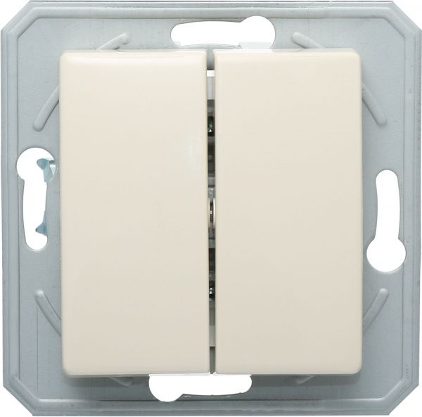 Переключатель проходной двухклавишный TEM Ekonomik без подсветки 10 А 250В слоновая кость SE63IWXO-U