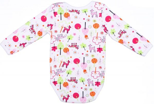 Боди Фламинго р.80 белый с принтом 494-222 