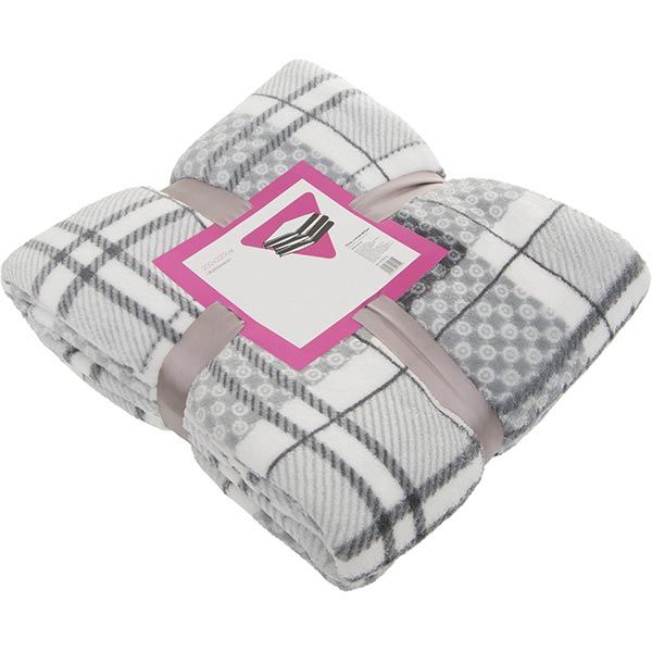 Плед микрофибра Underprice Клетка серая 200x220 см