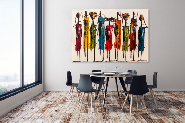 Картина на холсте Танцы африки (без рамы) 55x80 см ТЕРРАВОЛ 