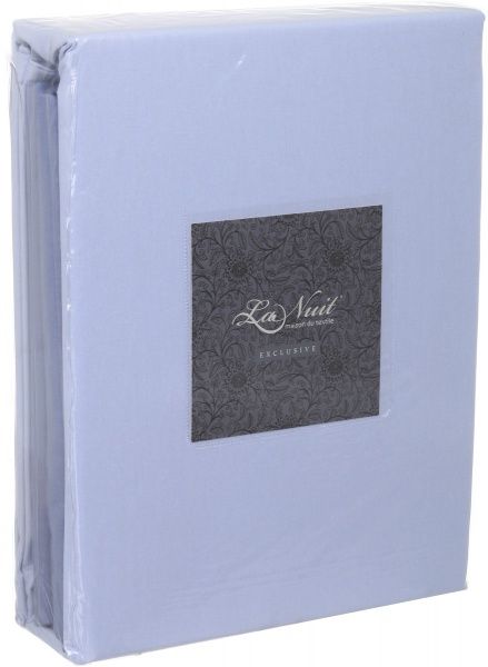 Комплект постельного белья Моно семейный синий с голубым La Nuit 