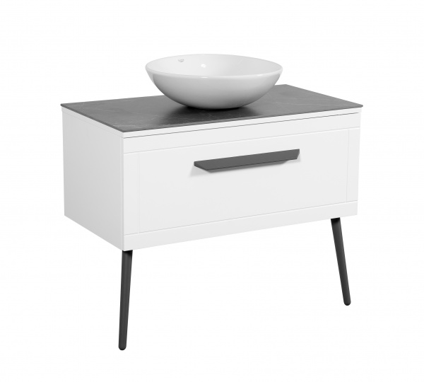 Тумба Aqua Rodos Сiєна білий мат зі стільницею 90 см та умивальником Zero 46 АР000043102