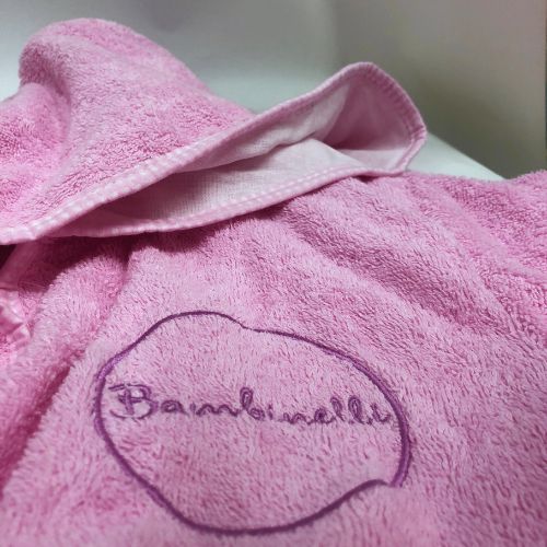 Халат дитячий для дівчаток Bambinelli з капюшоном р.146–152 рожевий 