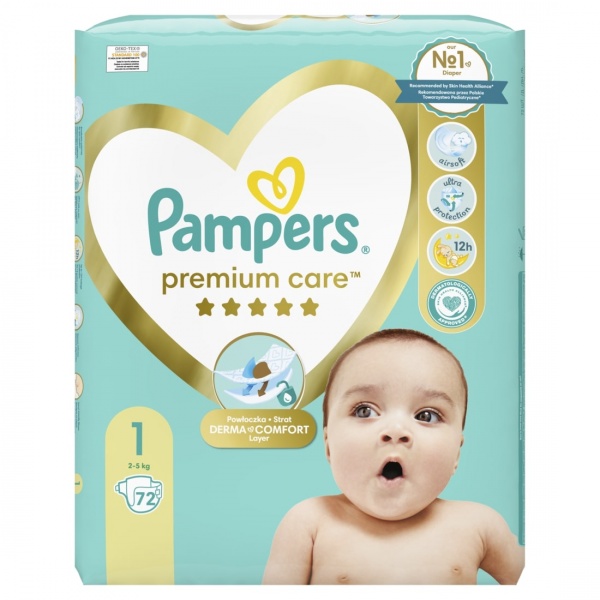 Подгузники Pampers Premium Care Размер 1 (2-5 кг), 72 шт