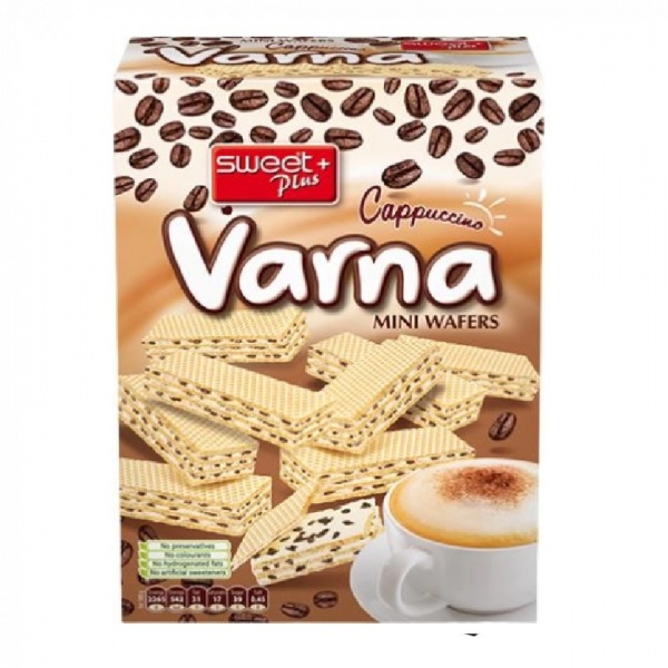 Вафли VARNA Sweet Plus Cappuccino с кремом капуччино и кусочками какао-печенья 
