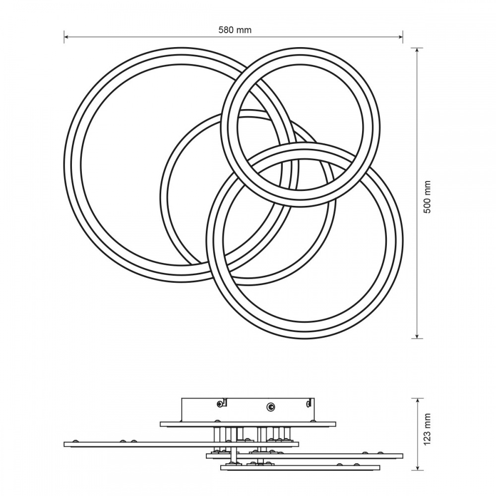Люстра светодиодная LIGHT SET MAVKA LED 5850 R RGB 65 Вт черный/белый