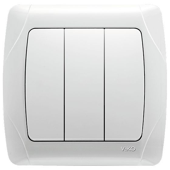 Вимикач триклавішний Viko Carmen без підсвітки білий 90561068
