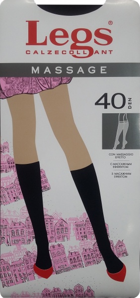 Гольфы Legs MASSAGE 40 den NERO р. one size чорний 