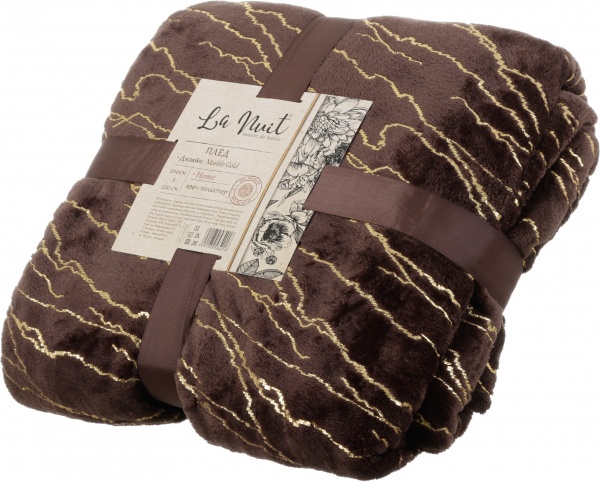 Плед Basic Marble Gold 200x220 см коричневий La Nuit 