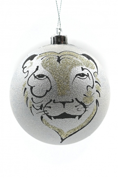 Куля новорічна Тигр 100 мм золотий 7527