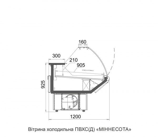 Холодильна вітрина Технохолод Міннесота 560 Вт
