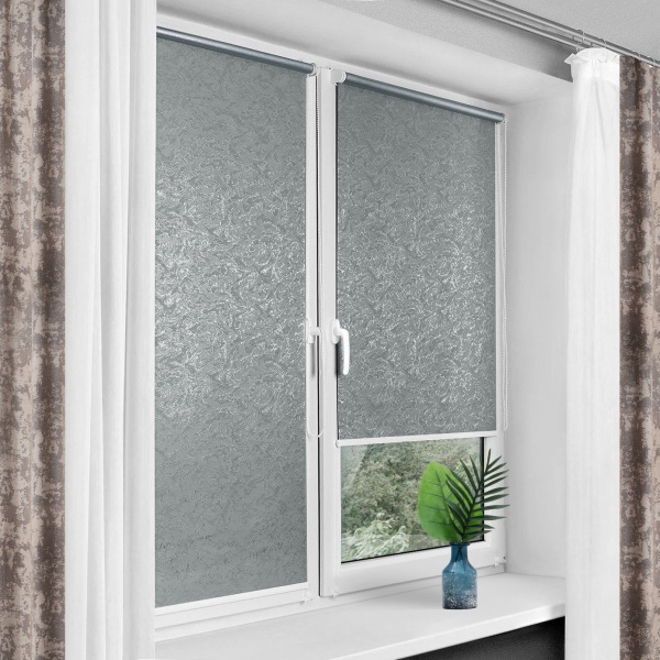 Ролета термо (blackout) Rollotex с фиксацией на струне Miracle 56x150 см серебристо-серая 