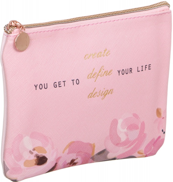 Пенал на блискавці Романтика ID13665 рожевий із малюнком