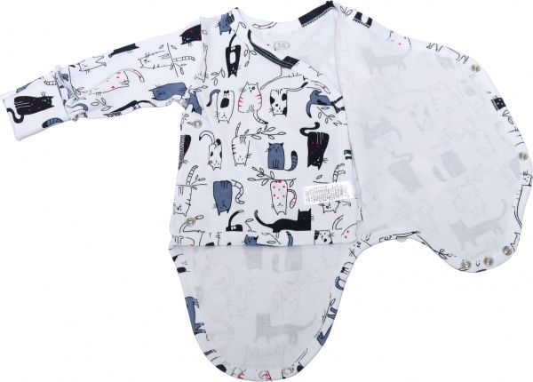 Комбинезон Фламинго р.56 белый с принтом 146-217 