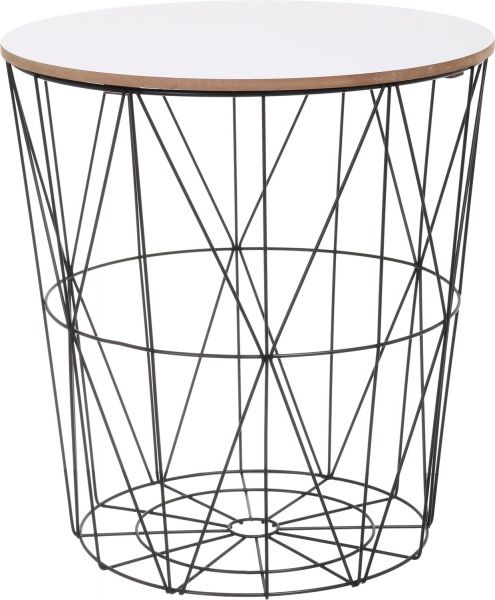 Стіл-кошик Сканді 40х40х42 см білий з чорним