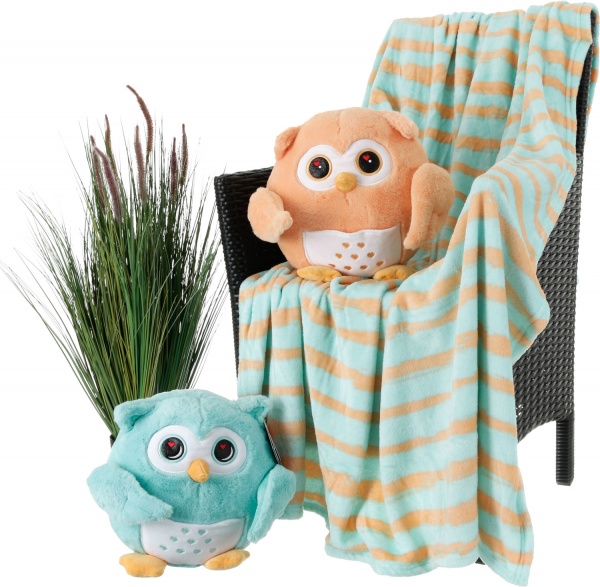 Подушка декоративна з пледом пара сов різнокольоровий Dormeo 