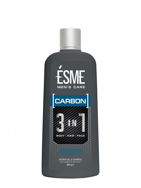 Шампунь-гель для душа ESME Carbon 3 в 1 400 мл