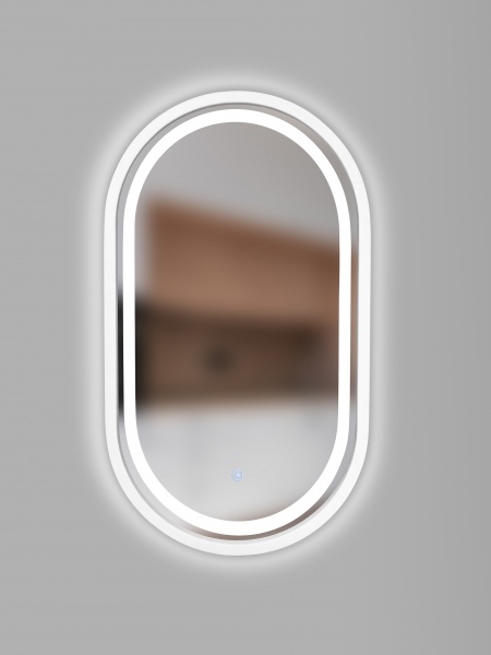 Зеркало со встроенной подсветкой Luxury Wood Freedom Slim LED ясень снежно-белый 550x850 мм 