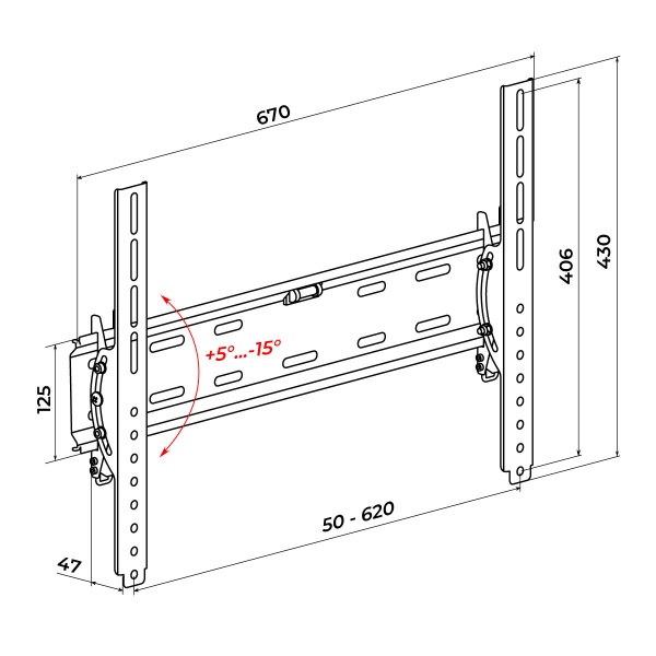 Крепление для телевизора HausMark TWA-46 наклонные 42