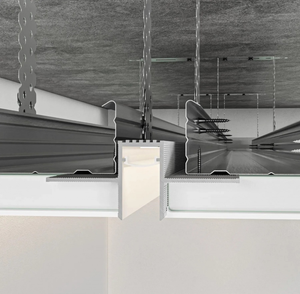 Профиль теневого шв АЛЮПРО ПАС-3876 RAL-9016 мат 3м