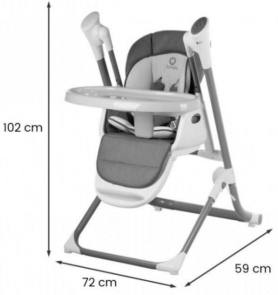 Стільчик для годування Lionelo Niles 2 в 1 сірий LO.NI01
