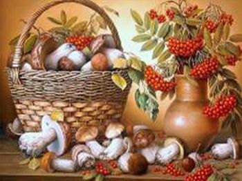 Картина стразами на подрамнике Осенний натюрморт 40x50 см 188561 Діамантові ручки 