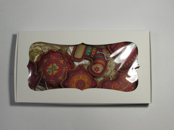 Набор подвесок Цветок, носок, колокольчик, рукавичка, звездочка, сердце 6 шт. 15 см