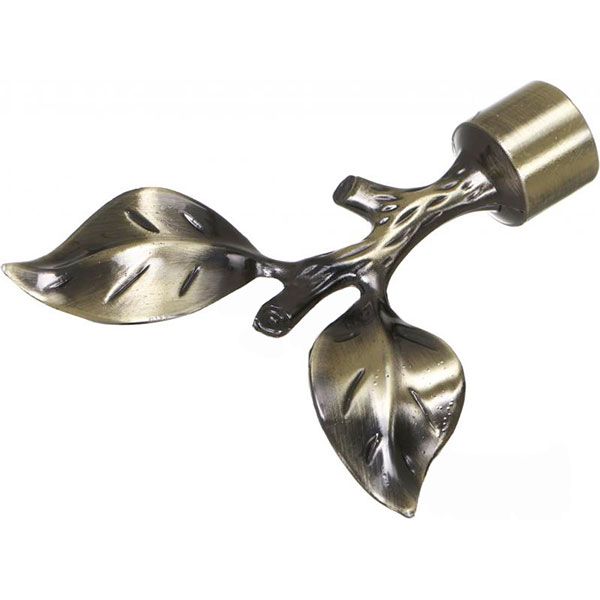 Наконечник Cardinal Лист розы наборной d19 мм антик 