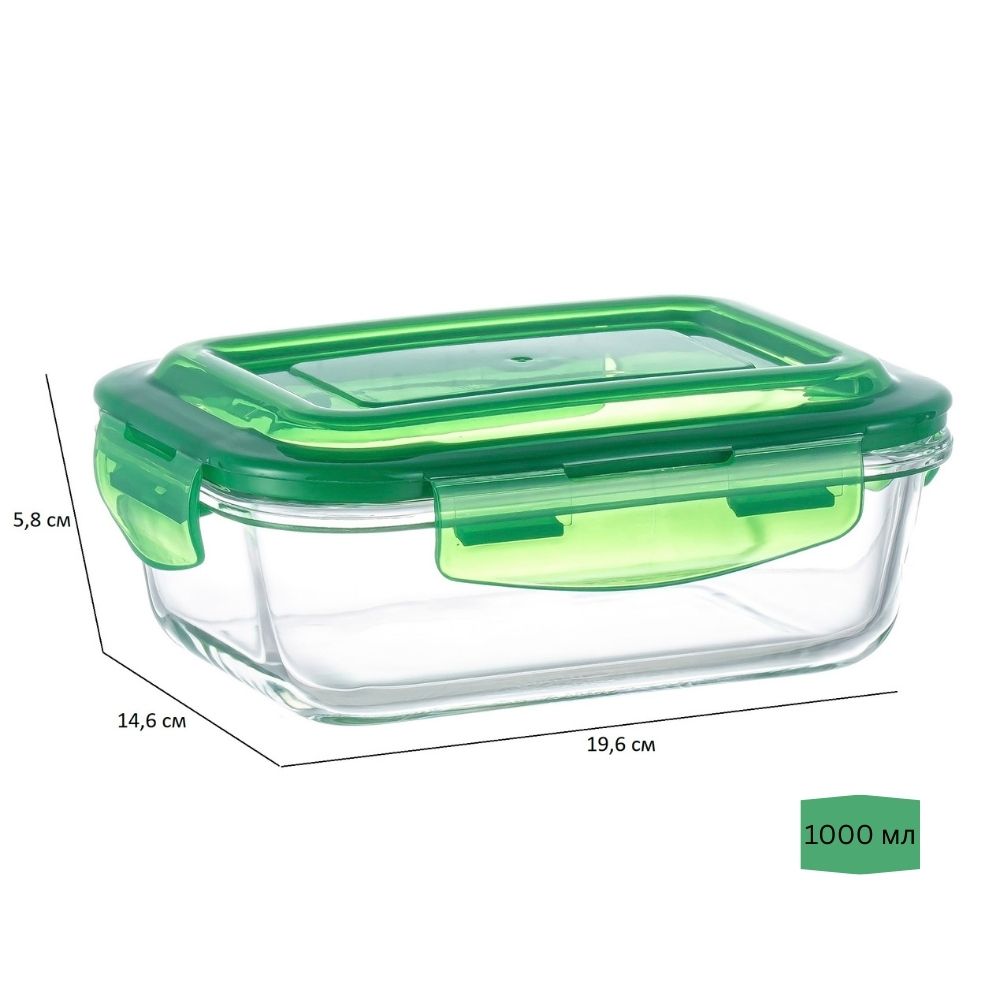 Контейнер для зберігання Flamberg Original Rectangular Green 1000 мл