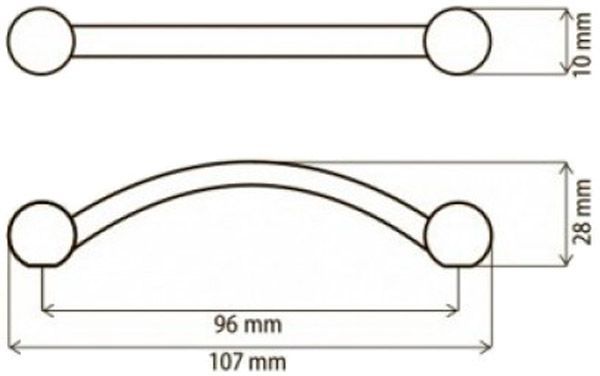 Меблева ручка UN 1204 96 мм хром DC