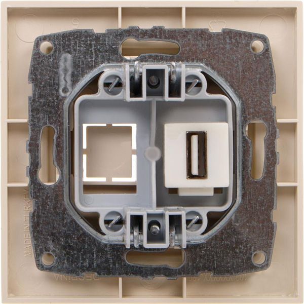 Розетка USB с заземлением Mono Despina без шторок без крышки кремовый 102-170005-144