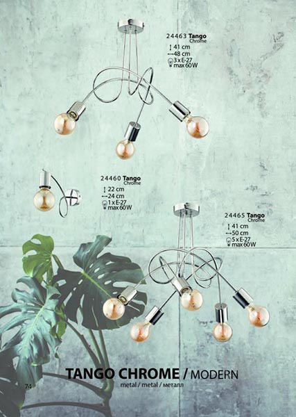 Люстра ALFA 24463 3x60 Вт E27 хром Tango 