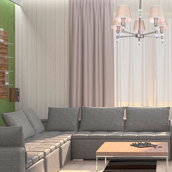 Люстра підвісна Victoria Lighting Vela/SP5 5x40 Вт E14 нікель 