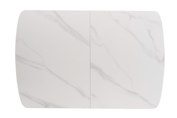 Стол обеденный Климена белый мрамор/черный 