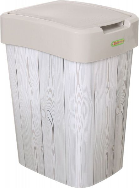 Ведро для мусора Алеана Евро 10 л дерево светлое/кремовый 121066