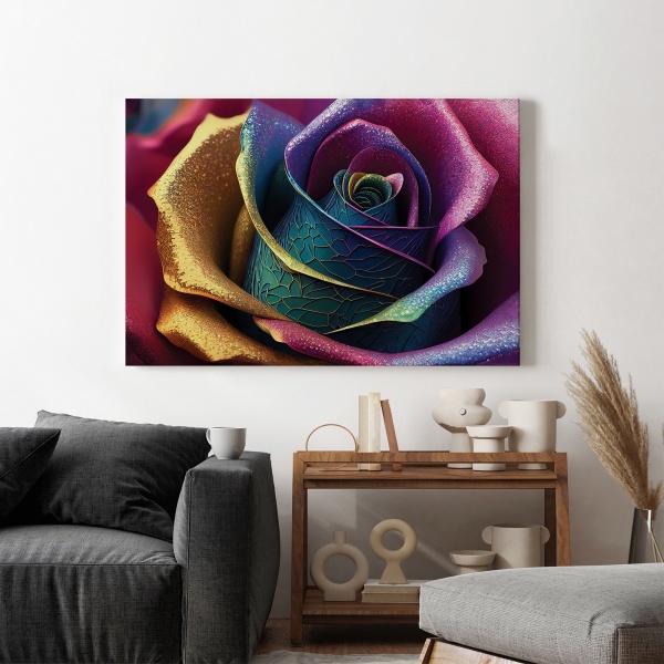 Картина на холсте Разноцветная роза 80x110 см WS Holst 2205380173 