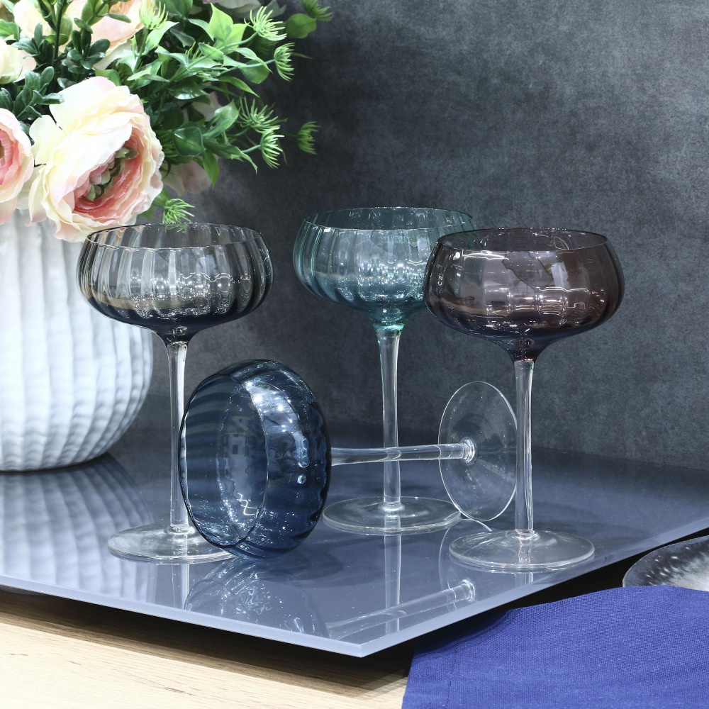 Бокал для шампанского Fiora Teal Blossom стекло 280 мл 1 шт.