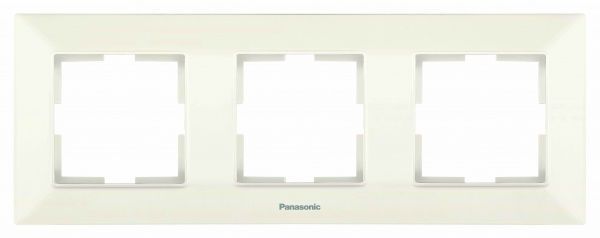 Рамка тримісна Panasonic Arkedia Slim горизонтальна кремовий 480500132