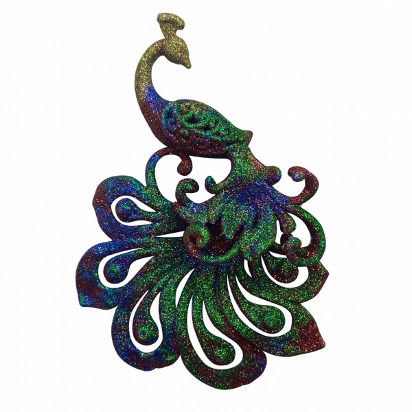 Ялинкова іграшка Жар-птица 3Д 15x10x3 см срібний