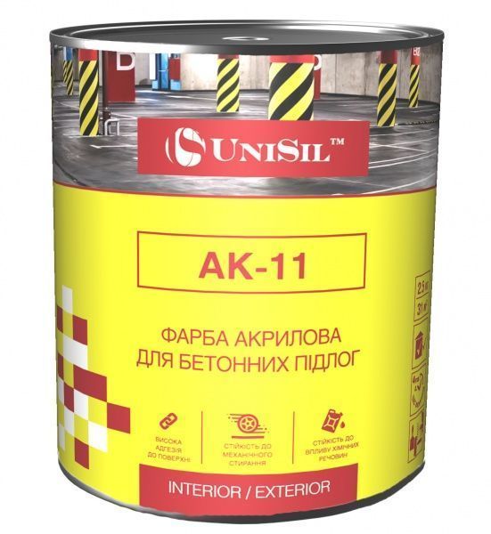 Краска UniSil АК-11 для бетоних полов База С мат 2,5л