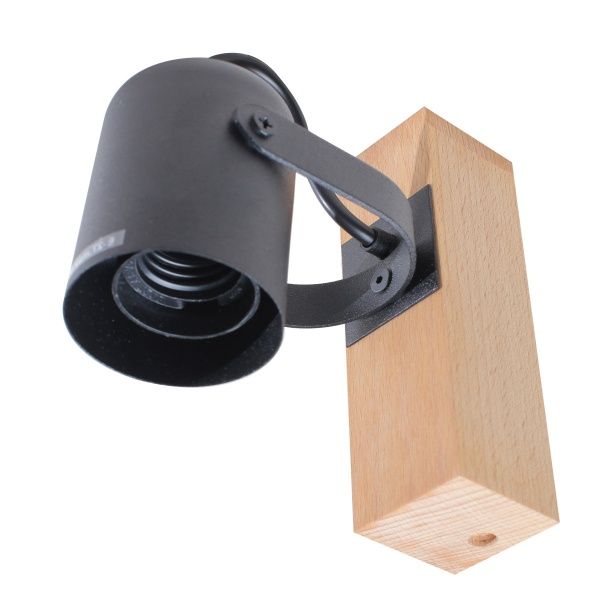 Спот Светкомплект 1314 1x40 Вт E27 чорний/дерево 