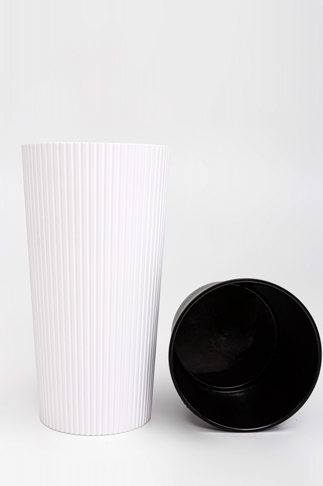 Горшок для цветов пластик Тея 41 см круглый белый 6 л ММ-Пласт (T41wh)