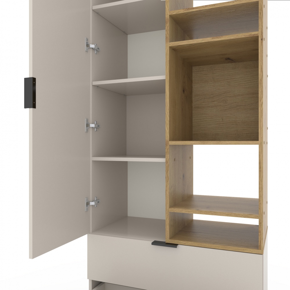 Шафа Metkas Home A001R 1д2ш ЛДСП 2300х800х420 мм кашемір / дуб артізан / кашемір