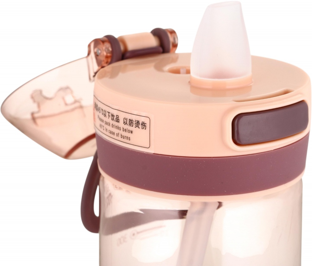 Пляшка для води SELIYA 500 мл з соломинкою та ремінцем колір в асортименті