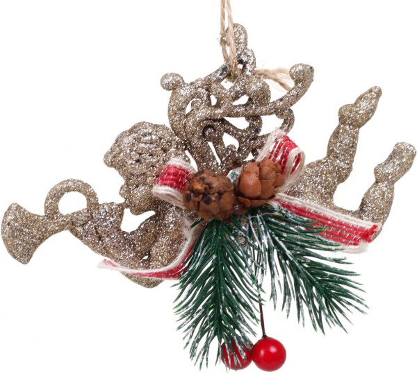 Декоративная подвеска Ангел с декором 13x9 см HF20Y2-11 золотой